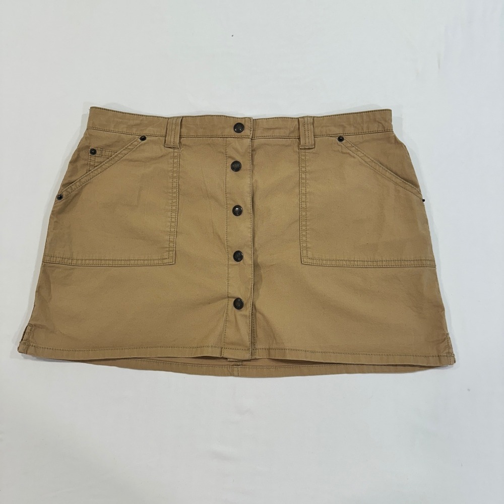 Abercrombie &‎ Fitch Button Front Mini Skirt Women Size M Tan Utility | Gorpcore